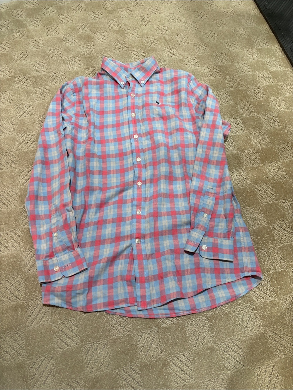 Vineyard Vines Pink & Light Blue Plaid Button-Down Shirt